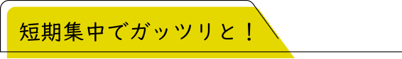 短期集中でガッツリと！