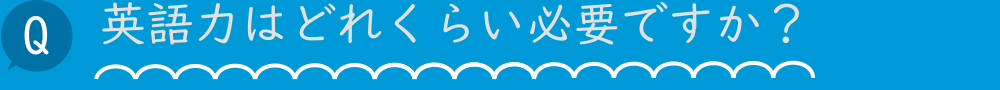 英語力はどれくらい必要ですか？