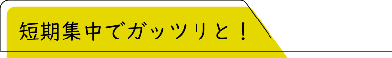 短期集中でガッツリと！