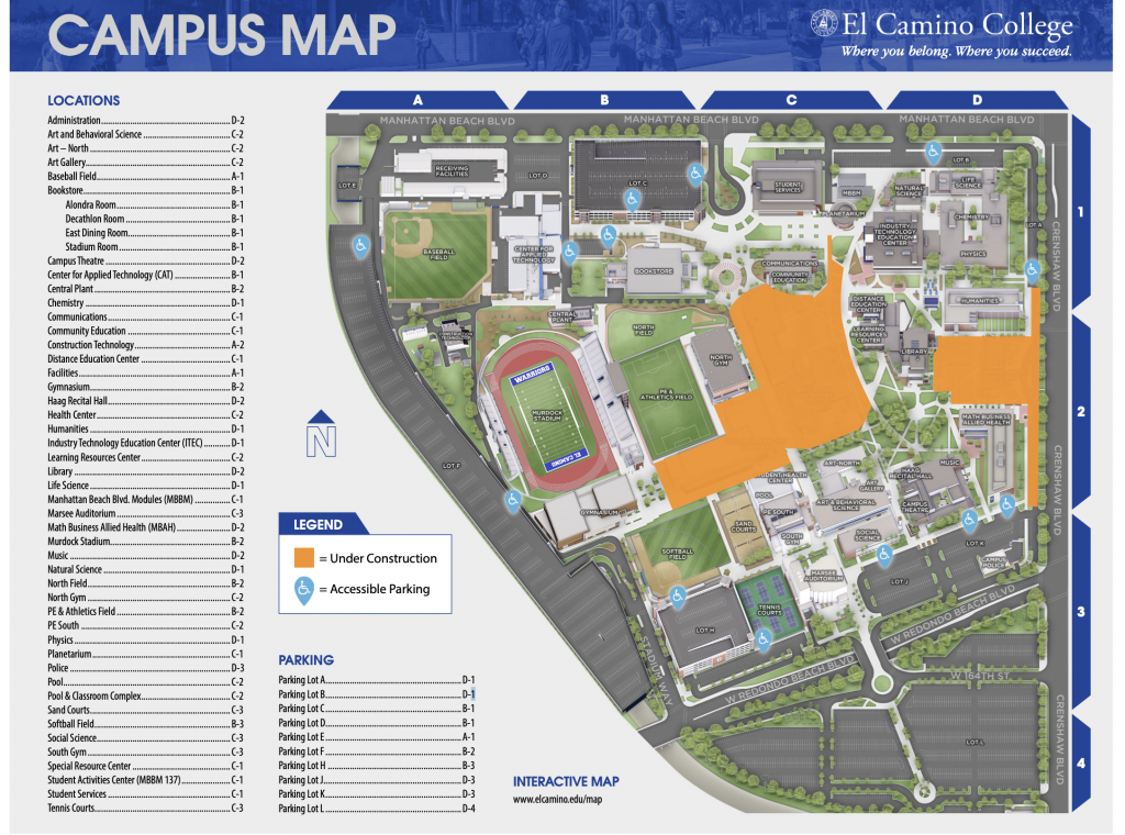 El Camino Collegeキャンパスマップ