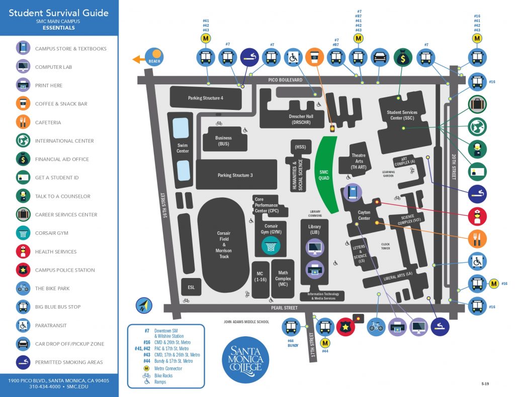 サンタモニカカレッジメインキャンパスマップ