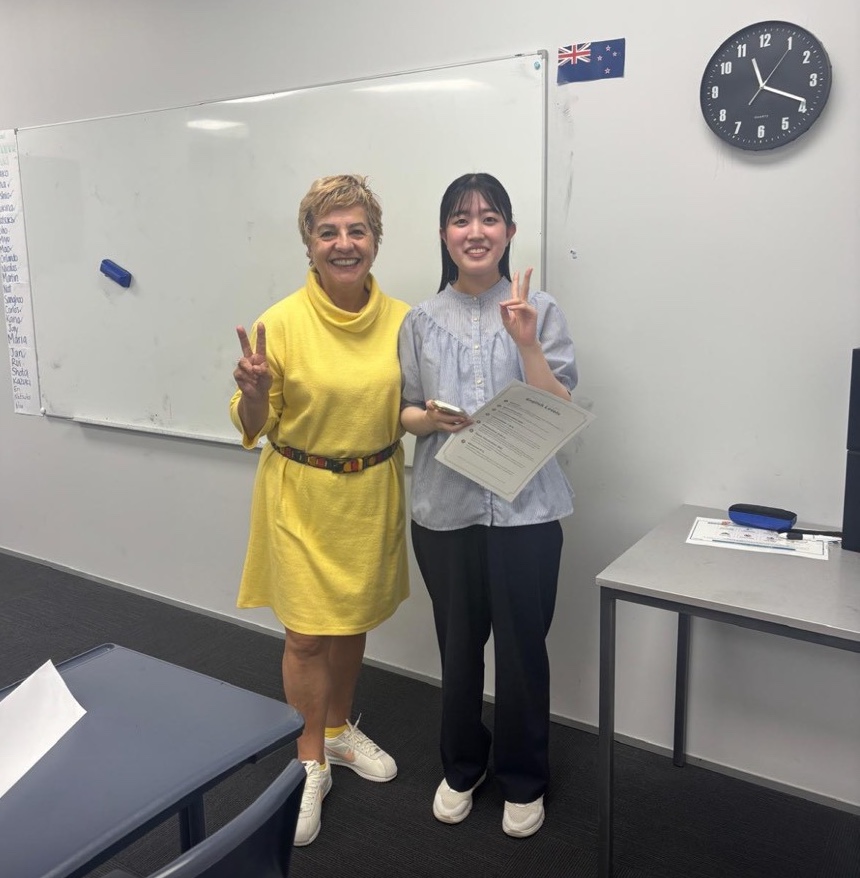 ニュージーランド人の先生と日本人女性